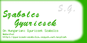 szabolcs gyuricsek business card